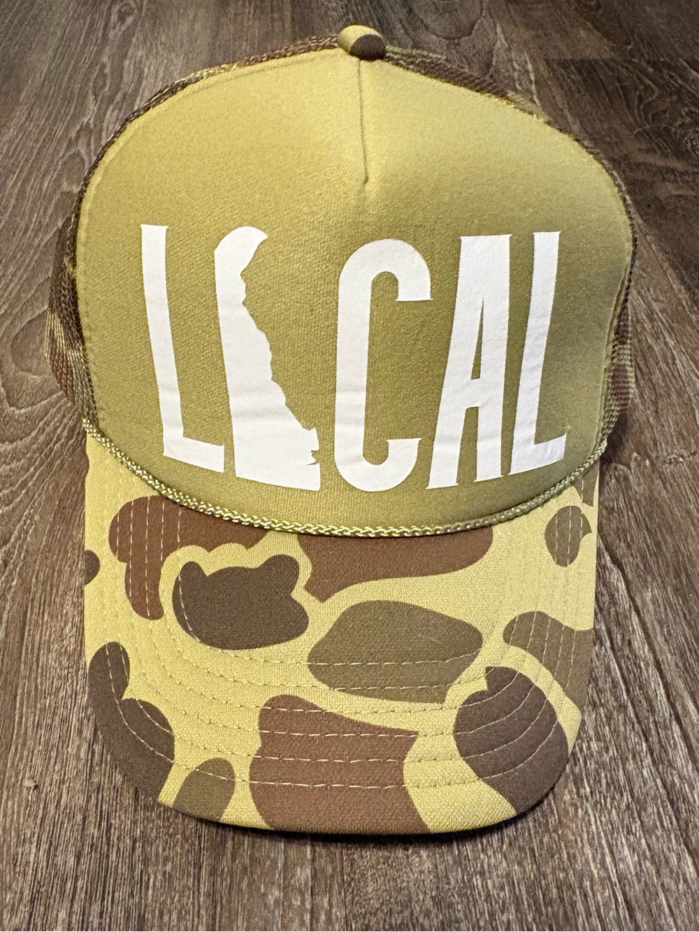 OTTO Camo Trucker Cap in Tan, Brown and Olive